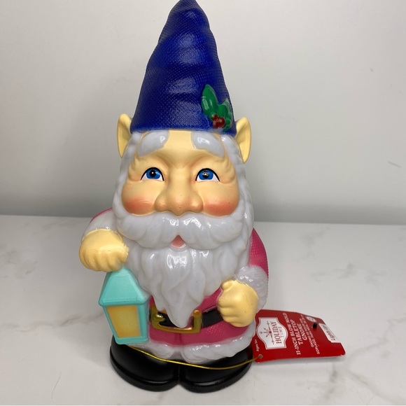 Gnome Blow Mold Holiday Time 11" Light Up Tabletop - Picture 2 of 9